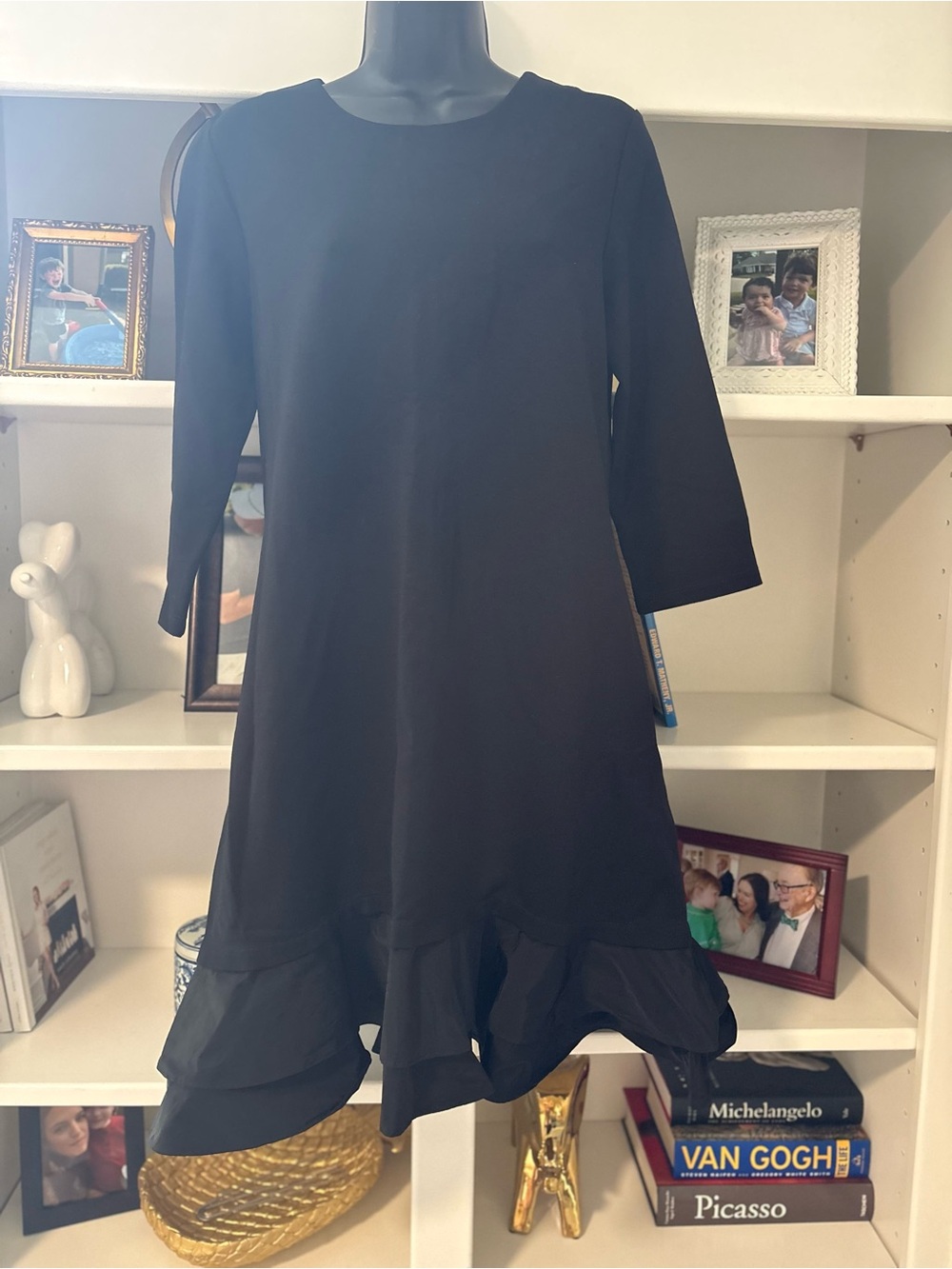 Scapa Lauren Perre TAF Black Ruffle Hem A-Line Dress